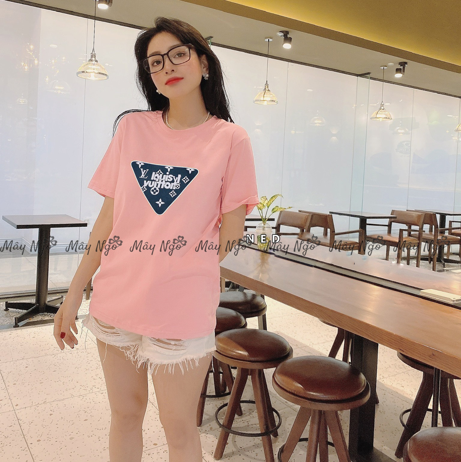 Áo thun thái in chữ form rộng 40-63kg thun dày dặn mịn mát