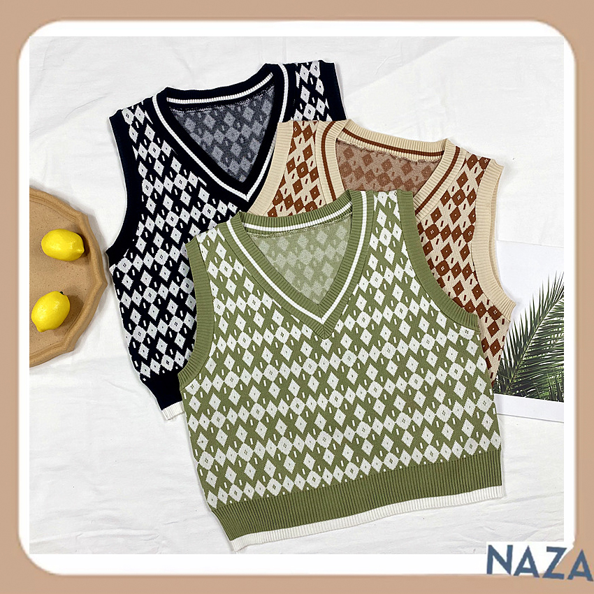 Áo len gile nữ💘 mềm mịn 💘 áo len gile nữ hàn quốc cổ chữ v - naza bag