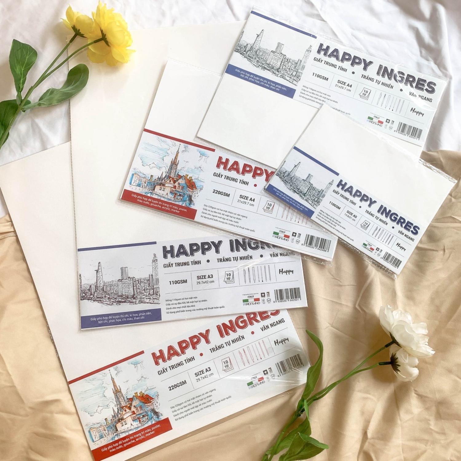 Giấy Vẽ Happy Ingres Canson Truyền Thống Vân Ngang