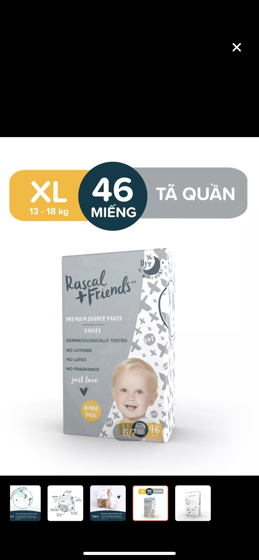 Tã/Bỉm Quần/dán Rascal L52/XL46/XXL40