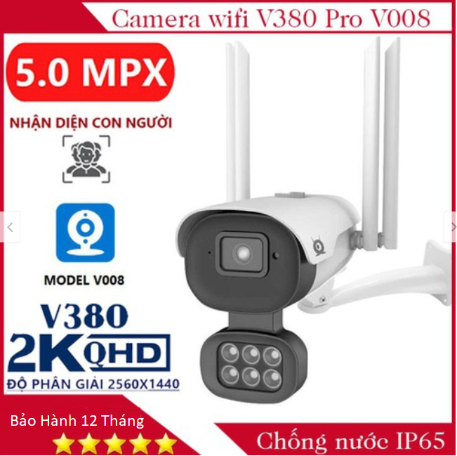 Camera - Camera Wifi - Full HD 2560×1440p - 5.0 MPX Kèm thẻ nhớ chính hãng 64G - Siêu nét chống nước tuyệt đối