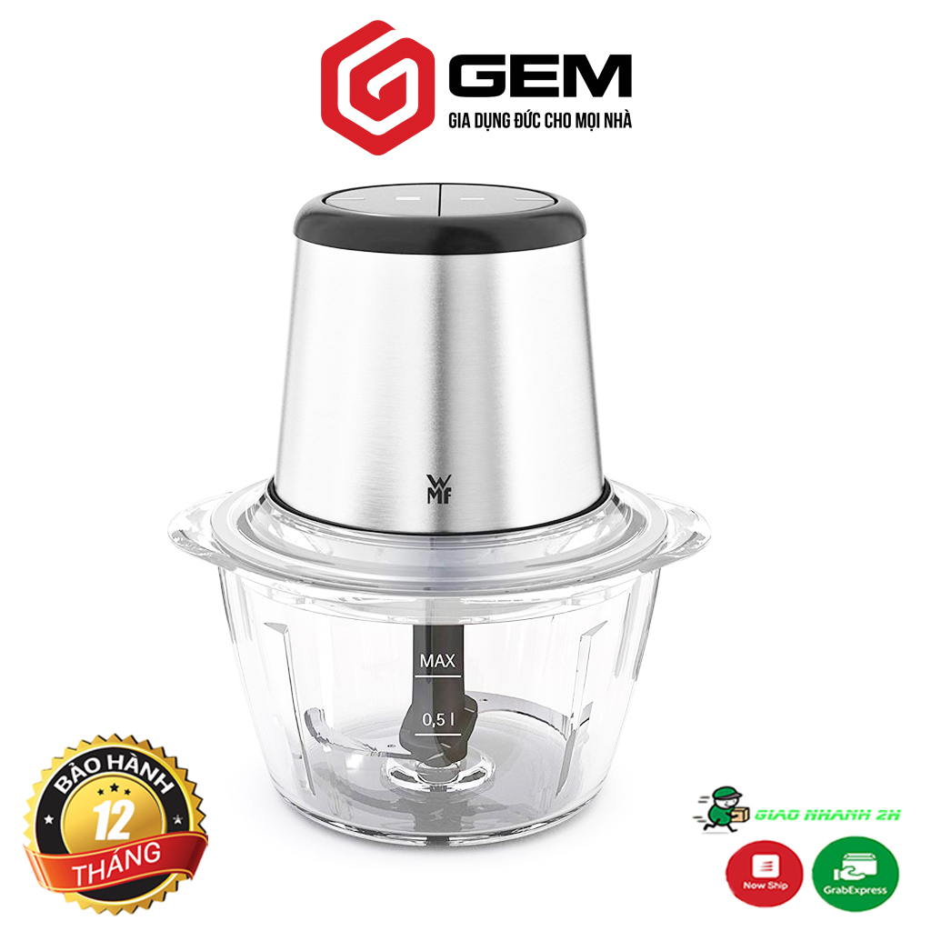 Máy xay thịt WMF KULT X nội địa Đức - Máy xay thịt cối thủy tinh xay thô và xay nhuyễn, lưỡi xay inox - Máy xay thịt đa năng 3 trong 1 nhỏ gọn tiện lợi