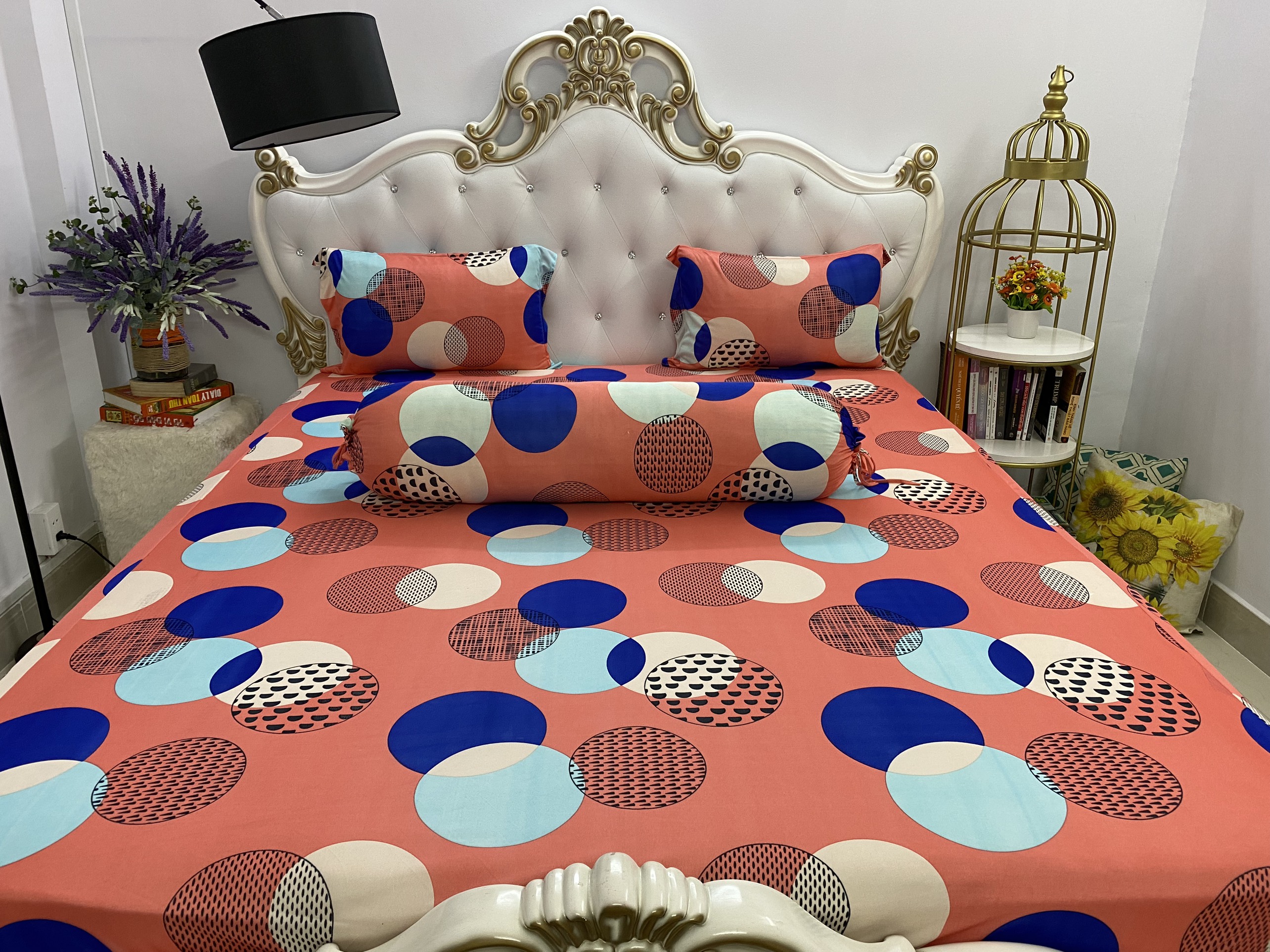 [HCM]Bộ Drap Thun Hàn Quốc mát lạnh , bền màu , bao giặt máy{ 4 món }