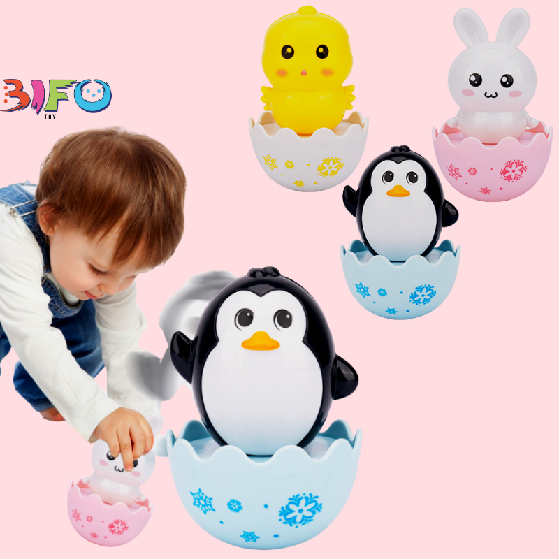 Đồ chơi lật đật trứng dễ thương có âm thanh lục lạc vui nhộn nhiều mẫu cho bé yêu vui chơi an toàn
