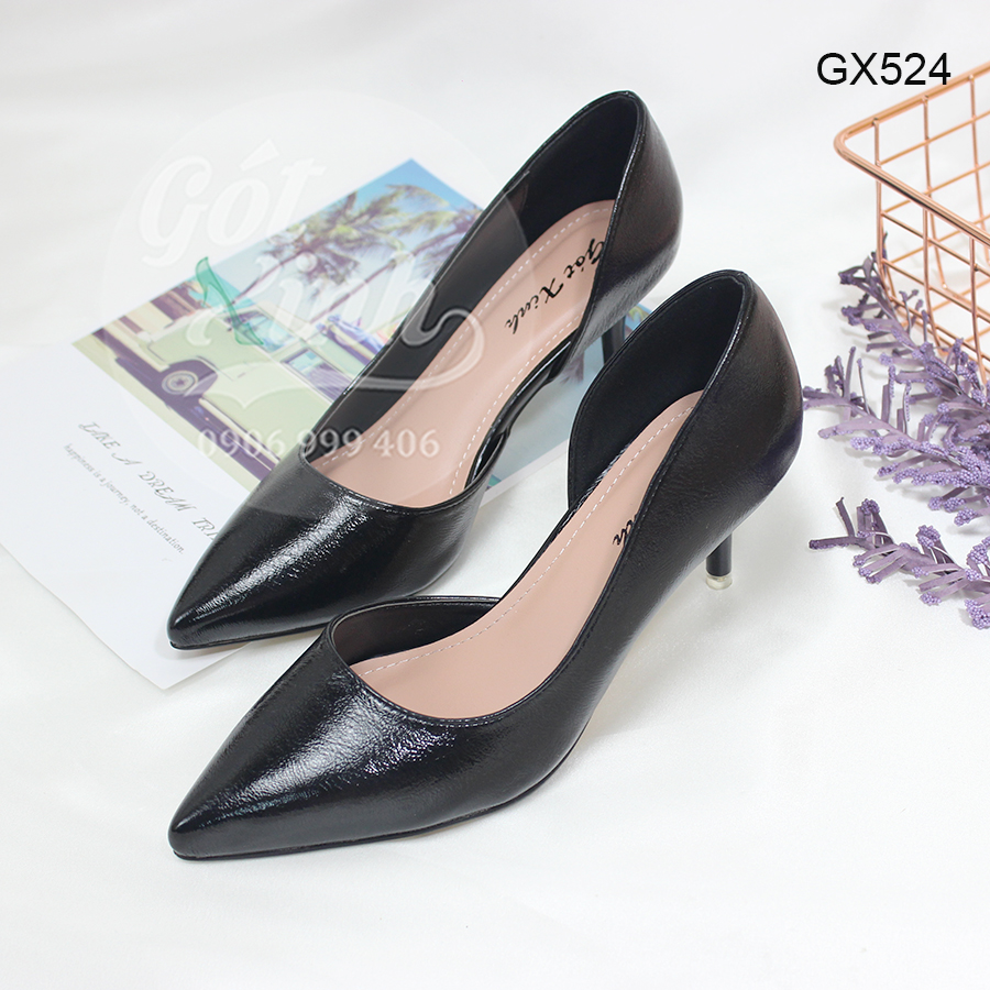 [HCM]Giày cao gót 5 phân mũi nhọn khoét eo 1 bên - Có size lớn 40 trở lên