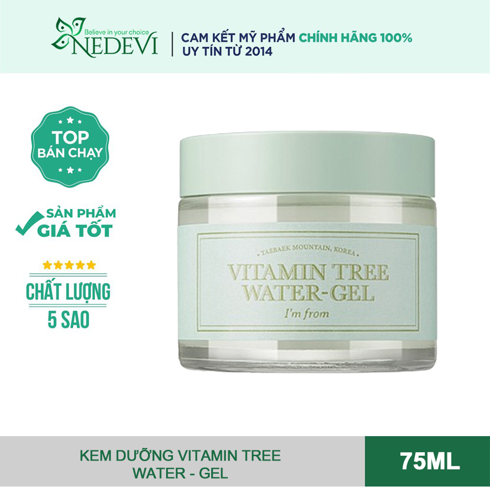Kem dưỡng ẩm vitamin tree water gel dưỡng ẩm và kiểm soát dầu i'm from vitamin tree 75g