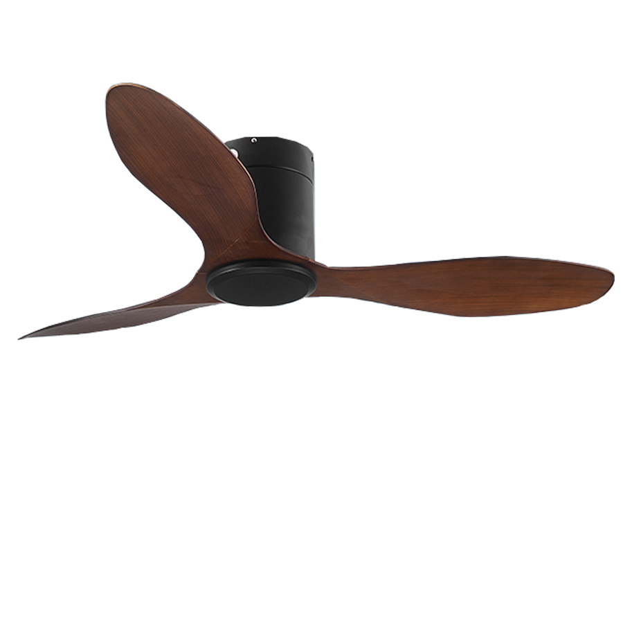 Quạt trần đèn Bắc Âu dành cho trần nhà thấp QX1345 - Quạt trần chung cư phong cách hiện đại động cơ DC, 3 cánh nhựa ABS
