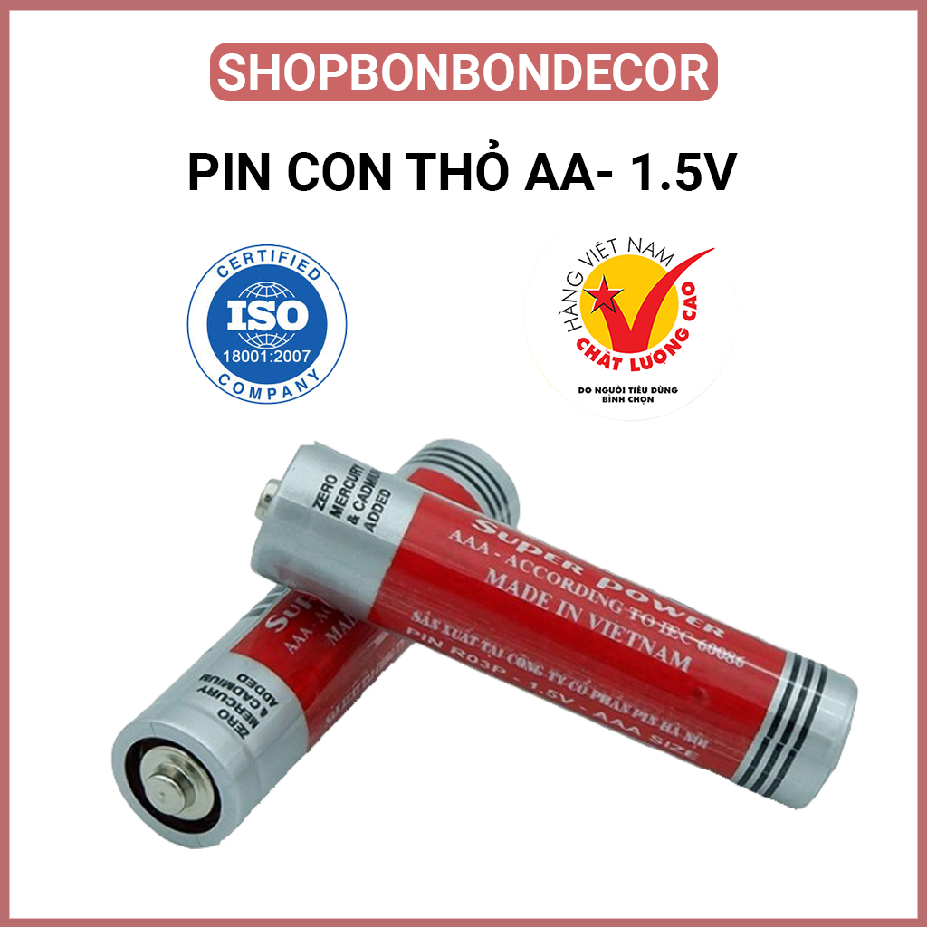 Pin tiểu AA Con Thỏ lắp đồng hồ treo tường, điều khiển (Pin 2A / 1,5V)