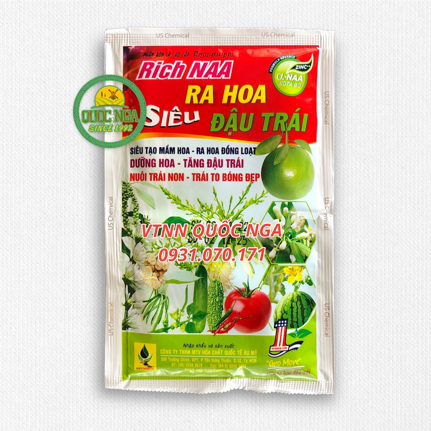 PHÂN BÓN LÁ SIÊU RA HOA, ĐẬU TRÁI - CHUYÊN HOA, ỚT, DƯA, CÀ, BƯỞI, ĐẬU,...