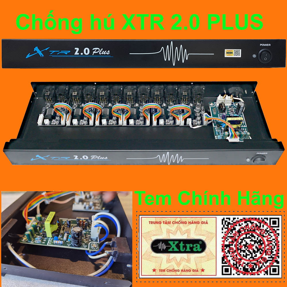 Chống Hú Micro XTR 2.0 PLUS, Tự Chọn Từ 1 đến 6 Kênh, Bảo Hành 3 Năm
