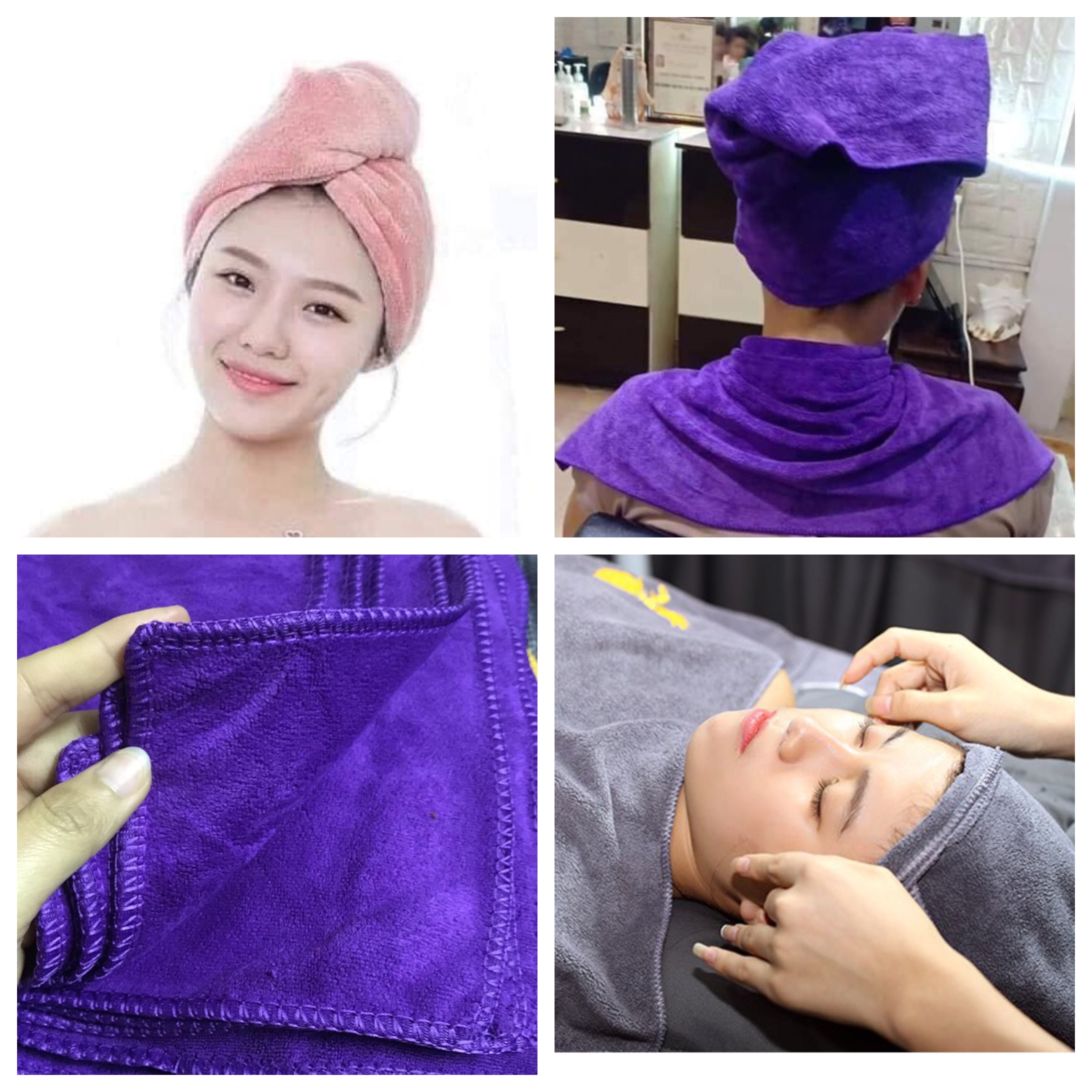 Khăn gội đầu - khăn quấn đầu siêu thấm hút cho tiệm spa salon tóc - 35x75cm - 50x100cm