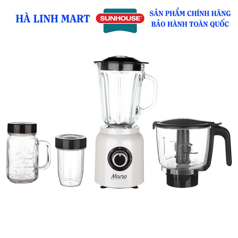 Máy xay sinh tố đa năng sunhouse mama shd5353w - máy say sinh tố - máy xay thịt, máy xay hoa quả có công suất 700w, bảo hành 24 tháng