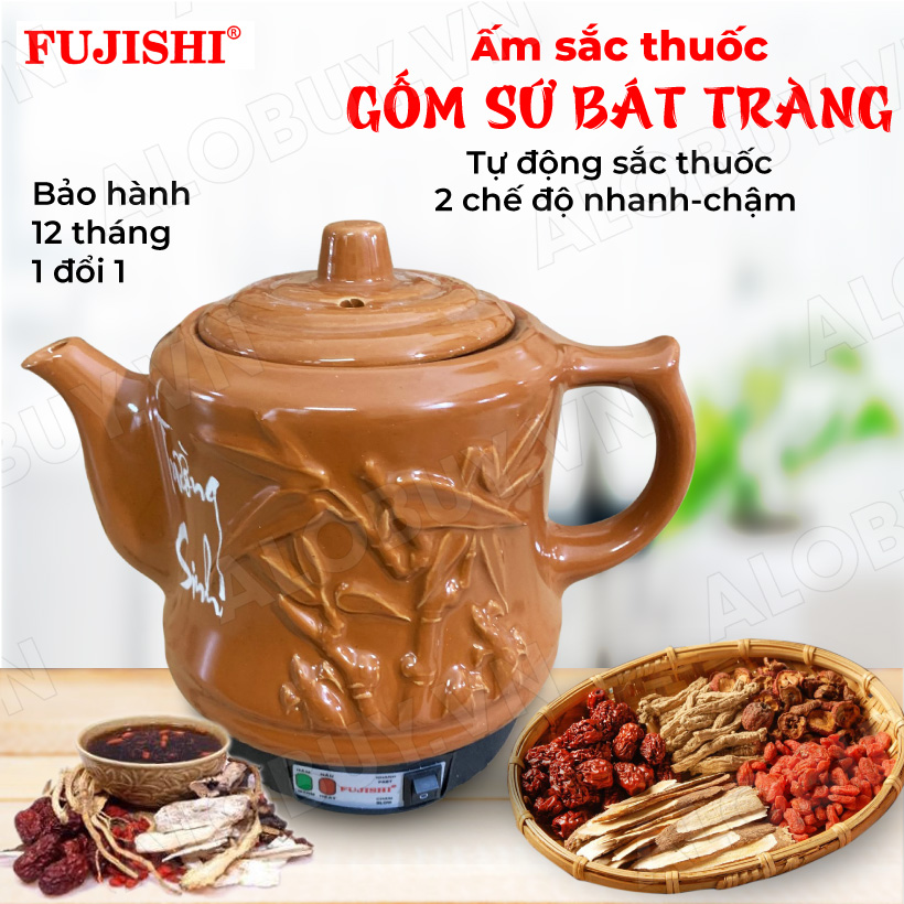 Ấm sắc thuốc điện fujishi 2.8 lít sv-202 gốm sứ bát tràng siêu thuốc điện nấu tự động ngắt