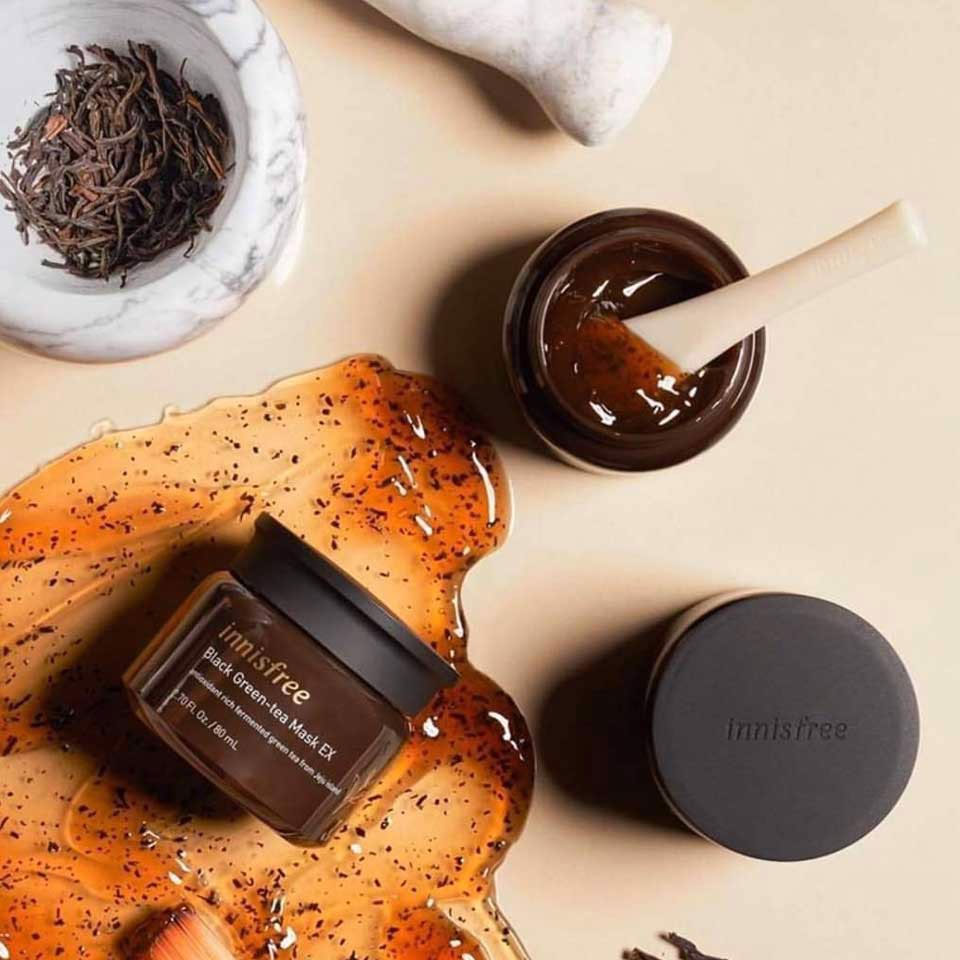 Mặt nạ trà xanh đen innisfree black green tea mask ex