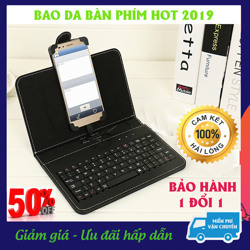 Bao Da Kèm Bàn Phím Điện Thoại KHÔNG CHUỘT - Thiết Kế Giả Da Dày Bền Đẹp, Giúp Tránh Bám Bụi Bẩn Và Hạn Chế Tối Đa Trầy Xước - Bao Da Điện Thoại, Bao Da Kèm Bàn Phím Tablet, Bàn Phím Cho Điện Thoại - BH Toàn Quốc - BBinstore