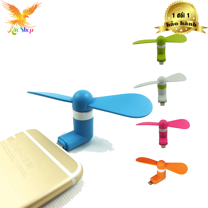 Quạt mini usb 2 cánh cắm cho chân điện thoại