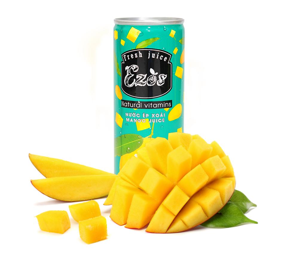 [HCM]NƯỚC ÉP EZOS VỊ XOÀI 6lon * 240ml