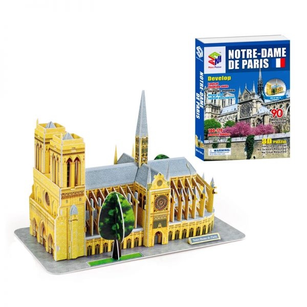 Mô hình giấy 3d magic puzzle: nhà thờ đức bà paris g168-4