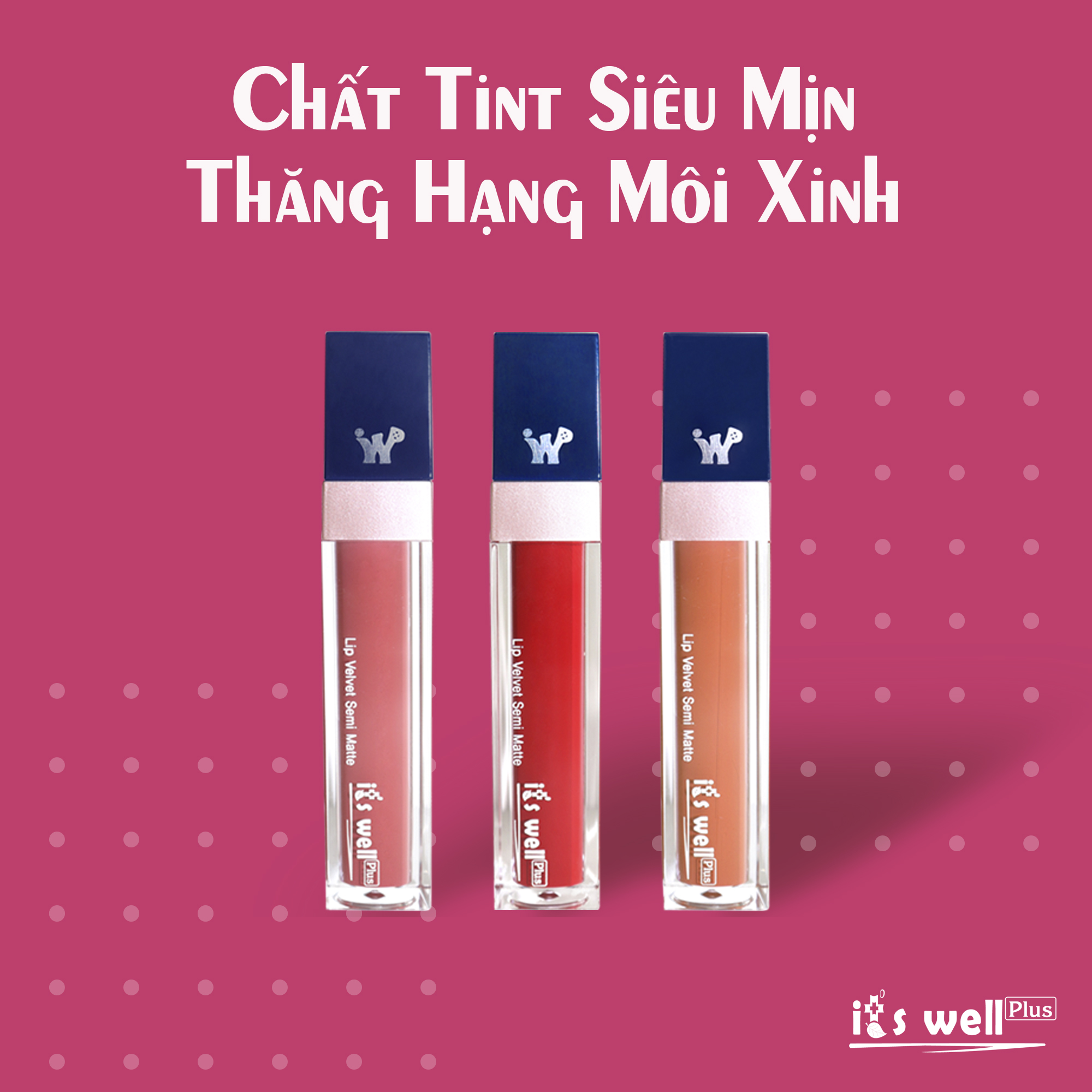Combo 3 son kem it's well plus chất lì mềm mịn lâu trôi, lên màu chuẩn hàn quốc