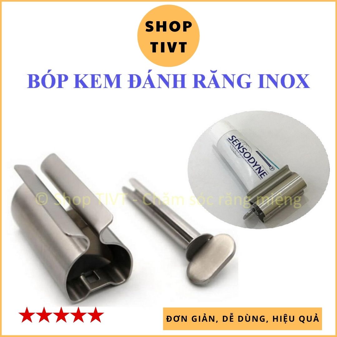 Dụng cụ bóp, lấy kem đánh răng bằng Inox, cuộn, bóp, vắt, ép tận dụng hết các loại kem, gel, bột nhão, nặn, kẹp, tuốt, tiết kiệm kem đánh răng-TIVT