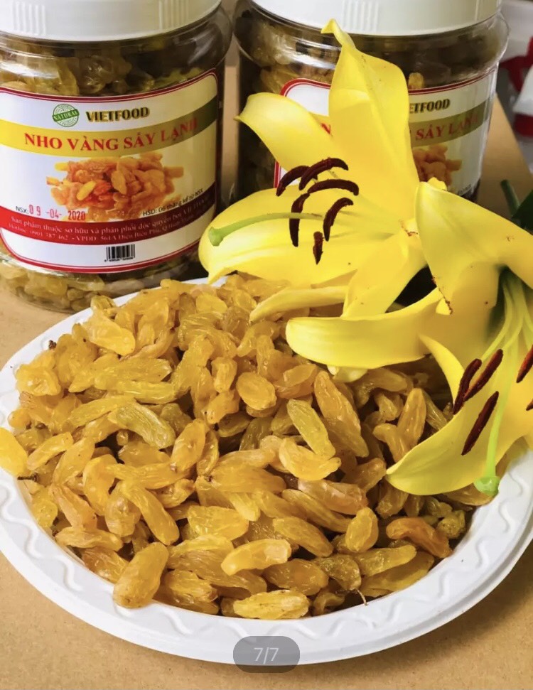 1Kg Nho vàng không hạt Golden Raisin Premium sấy lạnh