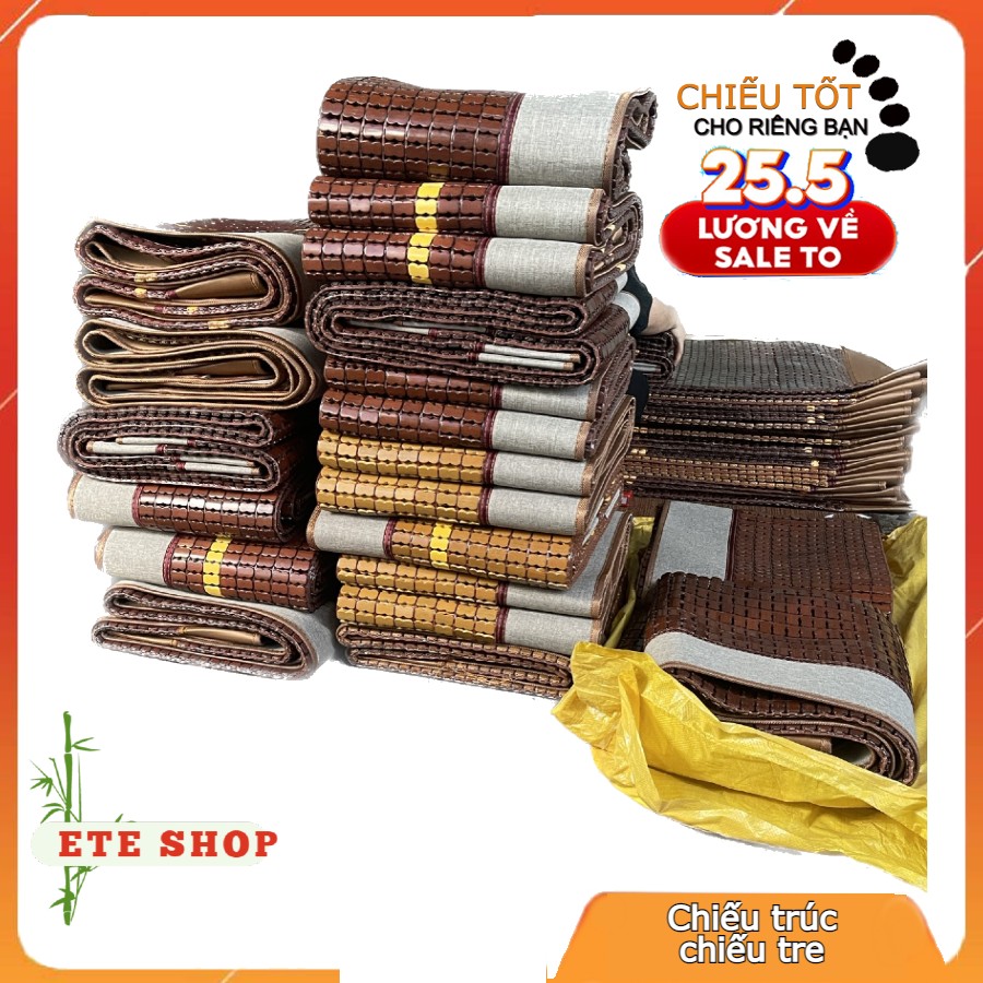 Big SALE Chiếu trúc 1m6x2m, trơn vàng , nằm mát, màu vàng , điều hòa nằm mát, hạt khít, bền, sạch, an toàn