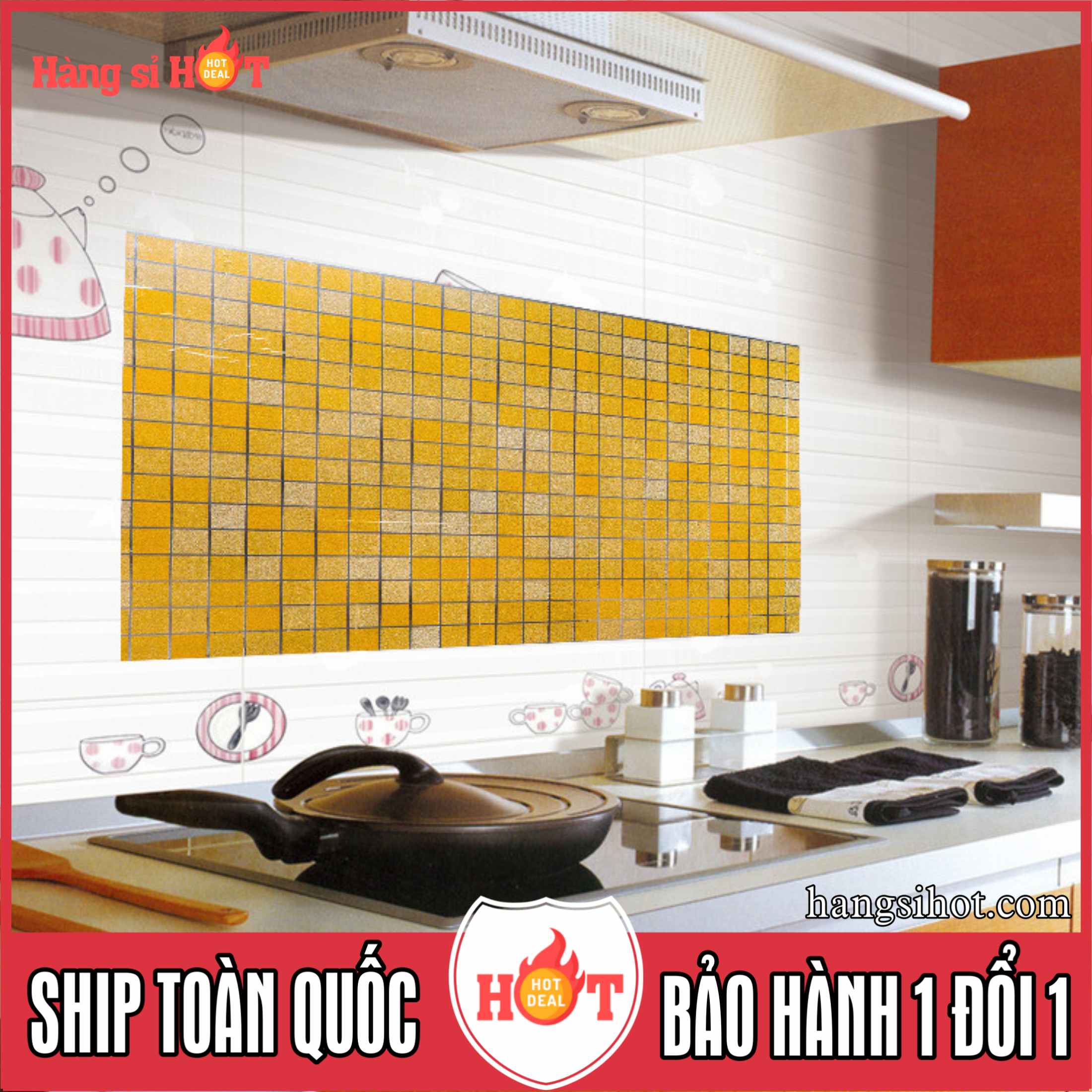 [Xả kho 3 ngày] Giấy dán tường nhà bếp, giấy dán nhiệt 70x45cm HangsiHot - Giấy dán tường, giấy dán nhà bếp bóng đẹp, dễ vệ sinh lau chùi - Giúp bếp bạn không bị bám dầu mỡ và bụi bẩn