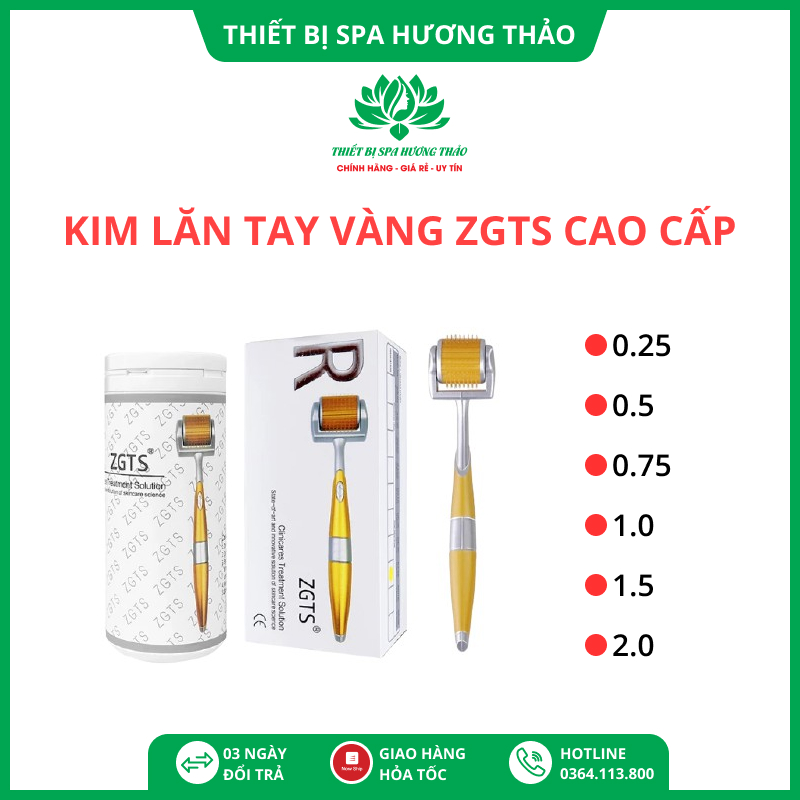 Cây lăn kim tay ZGTS 192 kim đủ các size có hướng dẫn lăn tinh chất 0.25mm 0.5mm 0.75mm 1mm 1.5mm 2mm