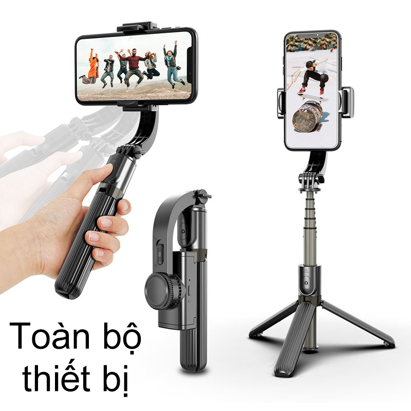 Tay Cầm Chống Rung Điện Tử Gimbal L08 Có Bluetooth -Có Chân Đỡ Tự Đứng