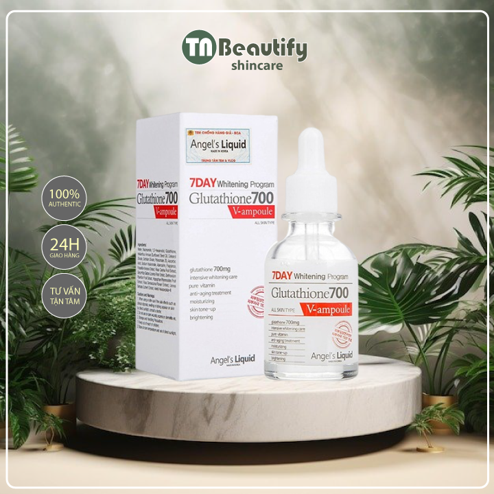 Tinh Chất Trắng Da Angels Liquid 7 Day Whitening Program Glutathione 700 V-Ample