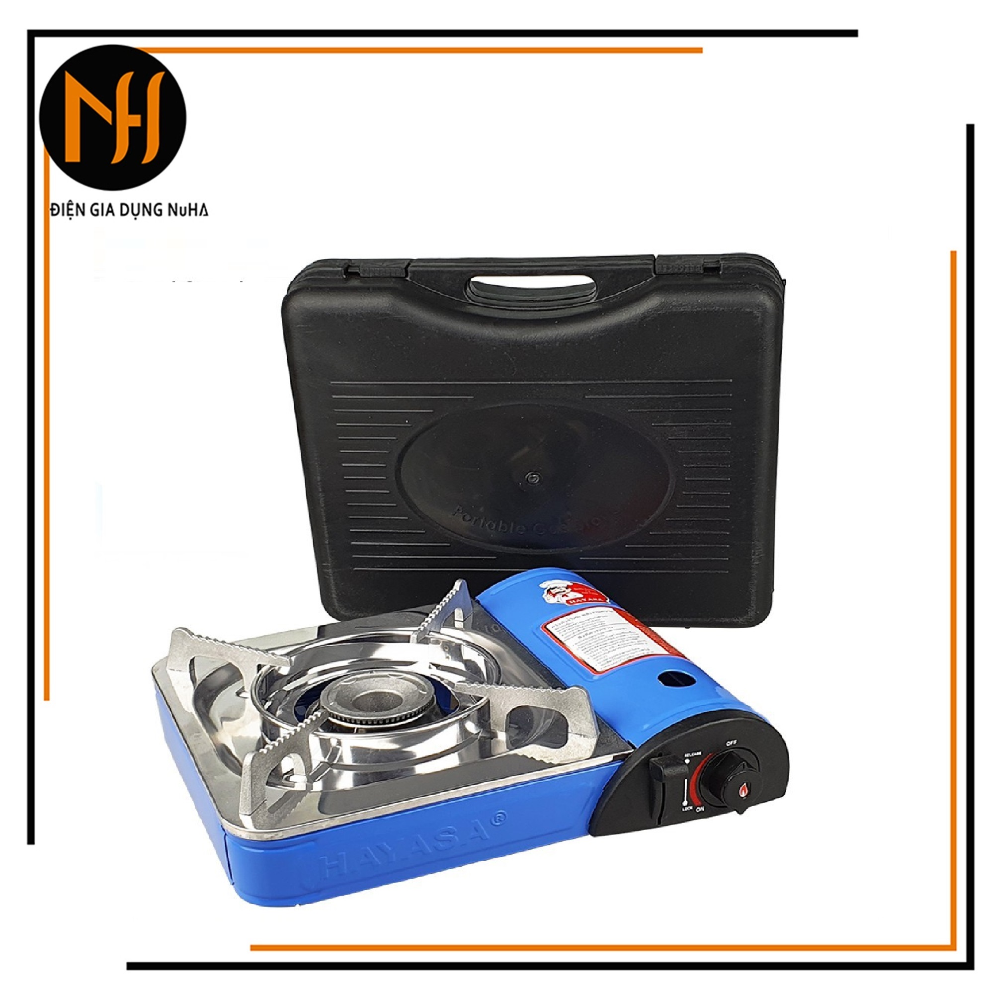 Bếp ga mini Hayasa HA-8102M dập cuốn mép chắc chắn có vòng chắn gió - Màu ngẫu nhiên-bảo hành 12 tháng