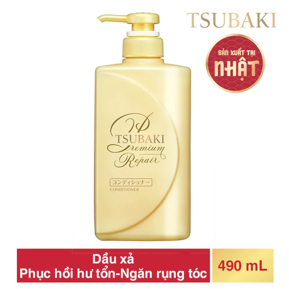 Dầu Xả Tsubaki Phục Hồi Ngăn Rụng Tóc 490ml Premium Volume & Repair Conditioner