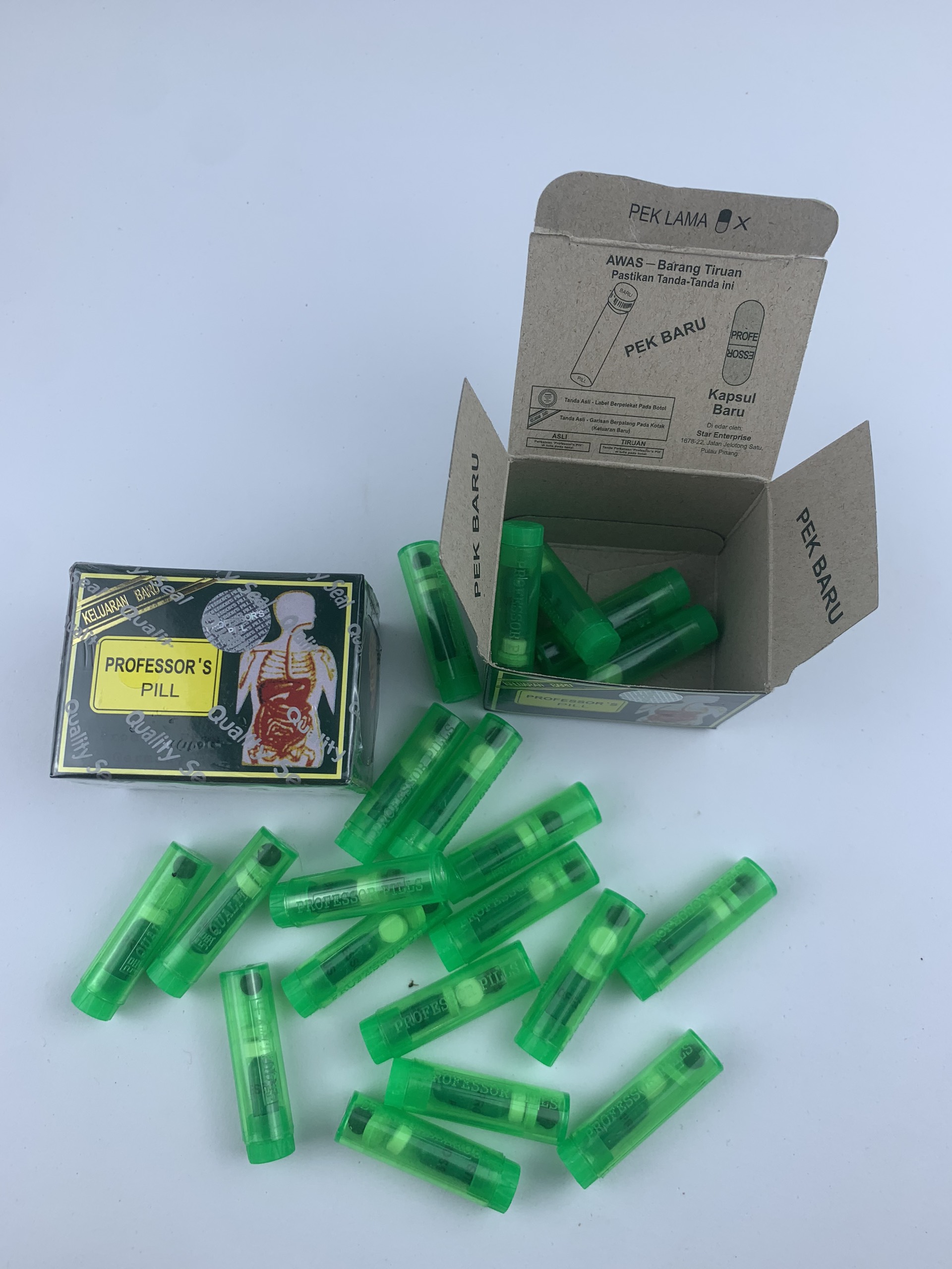 XƯƠNG KHỚP MALAYSIA XANH KELUARAN BARU PROFESSOR’S PILL HỘP 20 ỐNG TEM TRÒN
