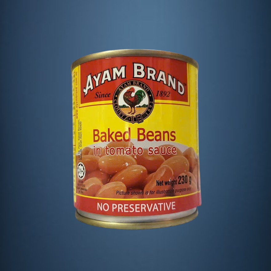 Optional / Small Can 230Gr - Ayam Brand Baked Beans in Tomato Sauce (Halal)