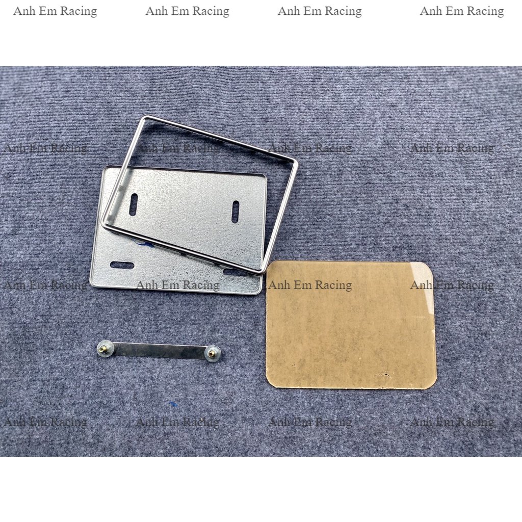 Bộ khung biển số meca inox trắng cao cấp