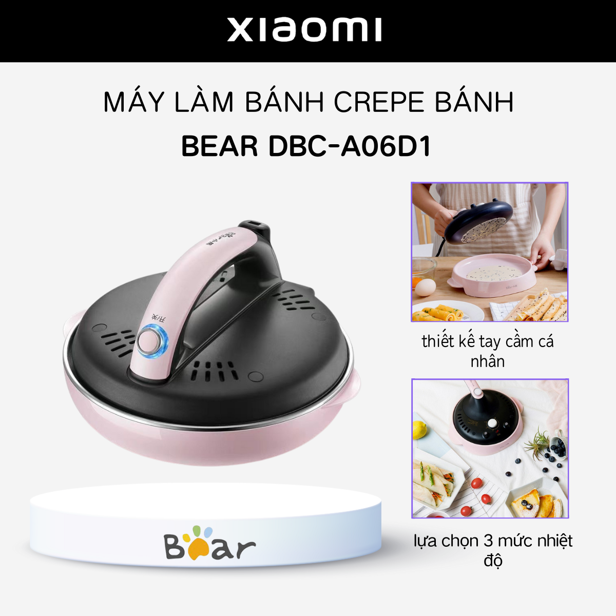 MÁY LÀM BÁNH CREPE BÁNH CUỐN BÁNH TRÁNG CAO CẤP BEAR DBC-A06D1