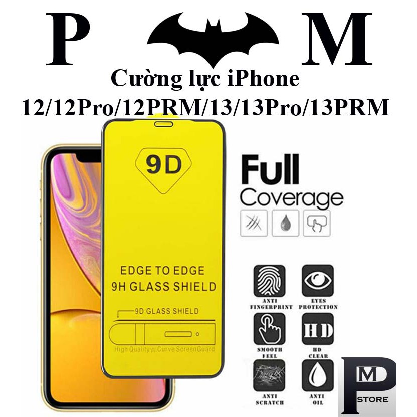 Cường lực iphone 12/12pro/12promax/13/13pro/13promax full màn hình