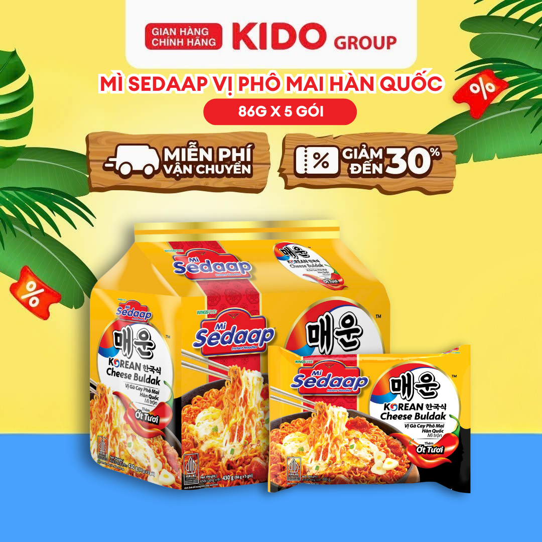 Mì trộn Sedaap vị phô mai hàn quốc 86g x 5 gói
