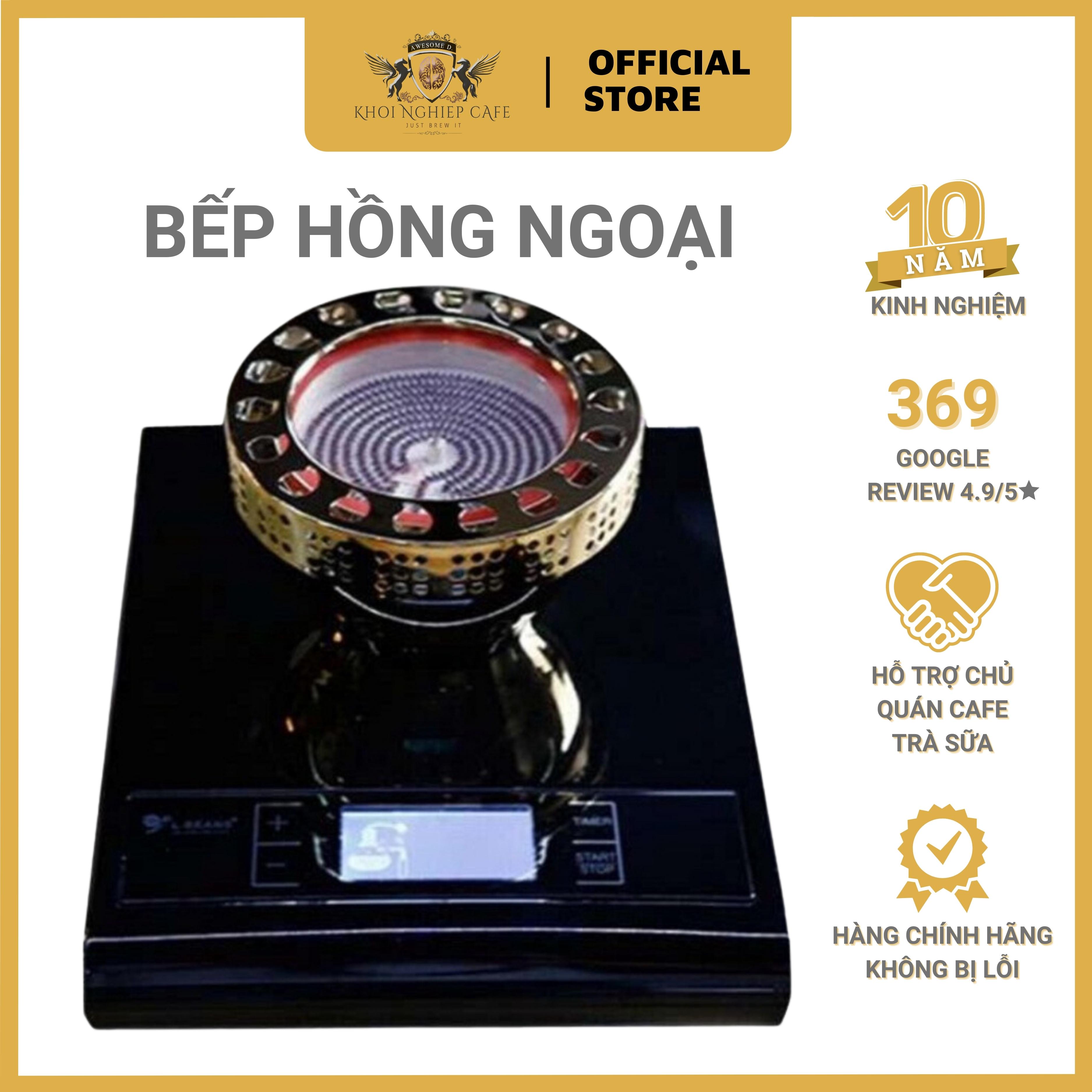 Bếp hồng ngoại L-Beans Halogen cho bình pha cafe syphon | Đường kính 13.7cm | Tích hợp hồng hồ đếm thời gian