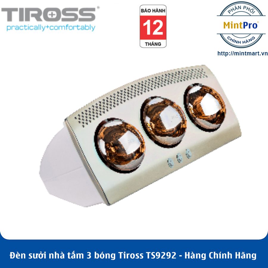 Đèn sưởi nhà tắm 3 bóng tiross ts9292 - hàng chính hãng
