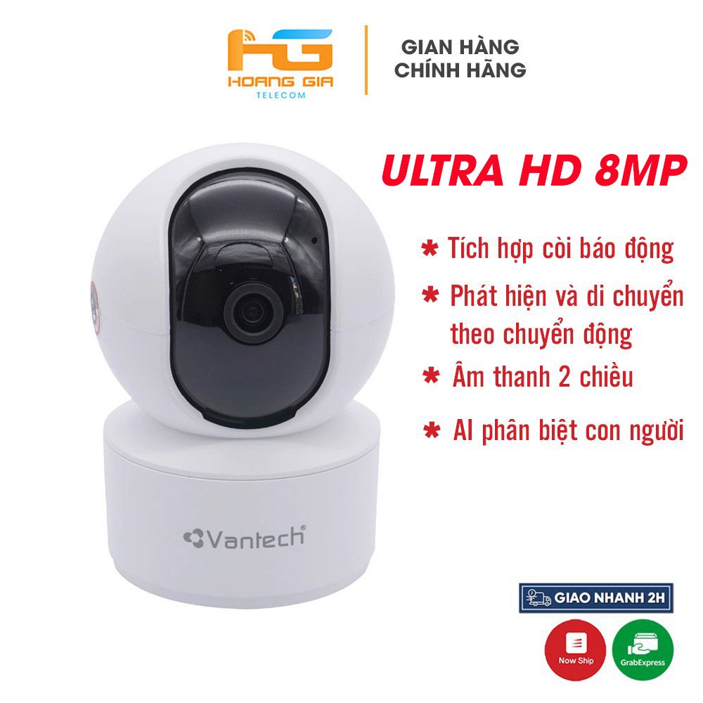 Camera ip wifi vantech 8.0mp ai-v2010d hàng chính hãng tặng kèm chân đế