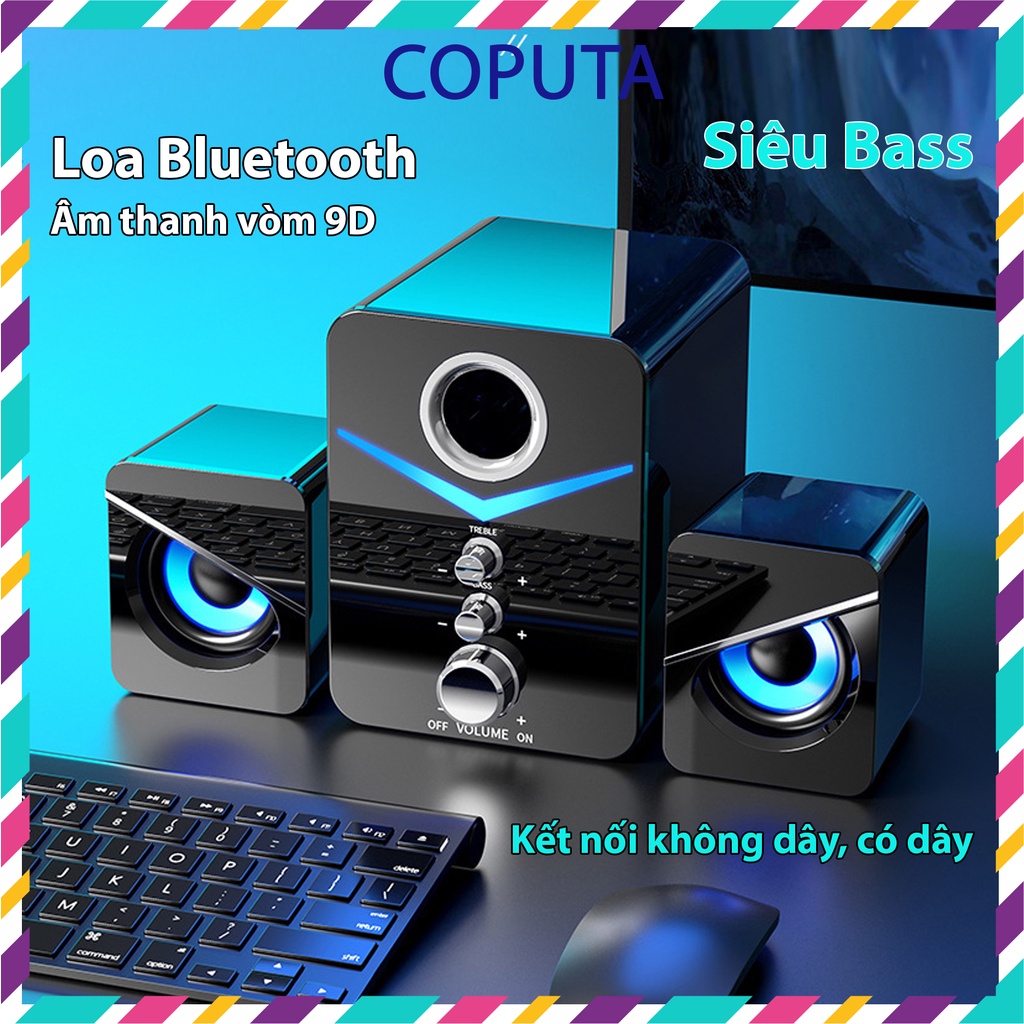 Loa bluetooth coputa bộ loa máy tính để bàn nghe nhạc không dây, có dây mc d221
