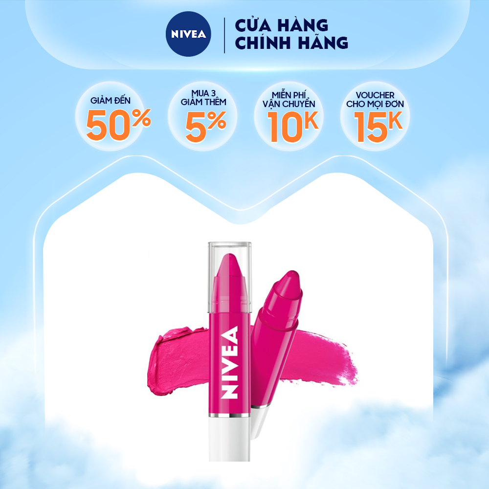 Son bút chì Nivea hồng nóng bỏng 3g - 85099 - Giới hạn 1 sản phẩm/khách hàng
