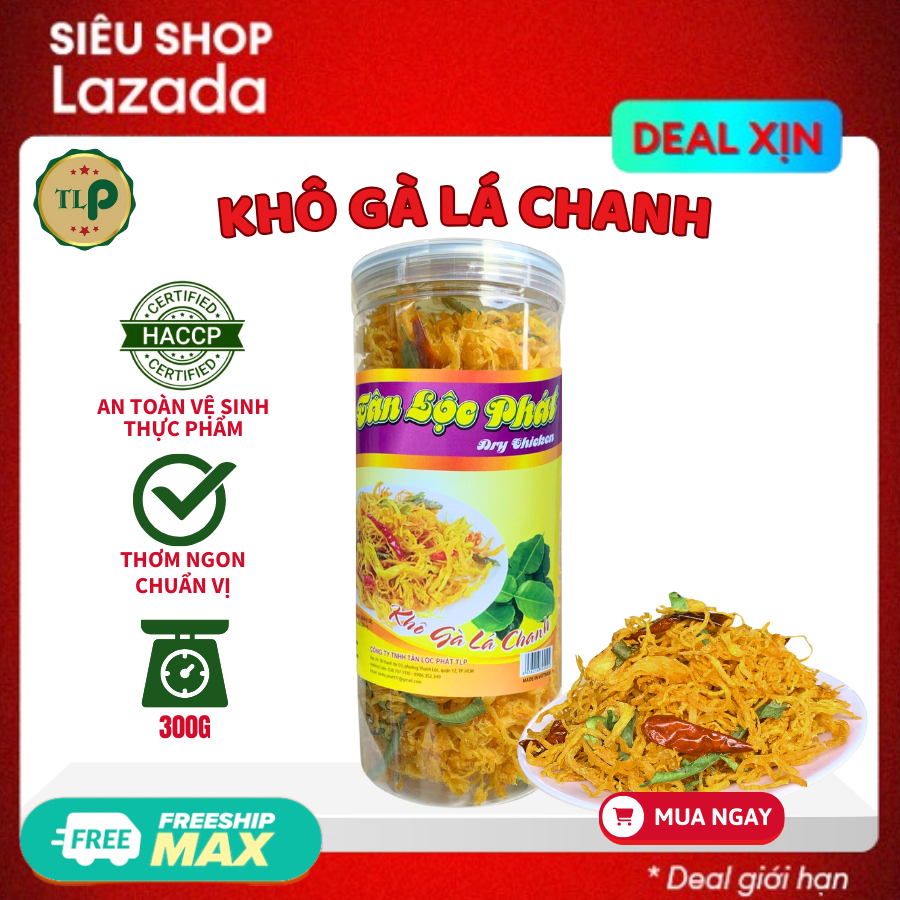 KHÔ GÀ LÁ CHANH TÂN LỘC PHÁT HŨ 300G