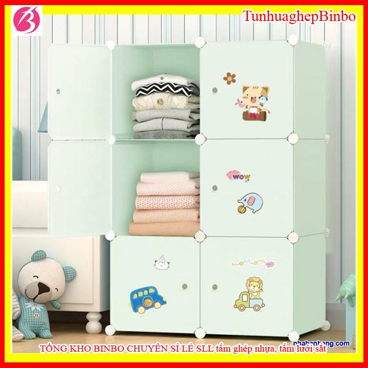 Tủ - tủ nhựa ghép - tủ đựng quần áo - 6 ô - sâu 47