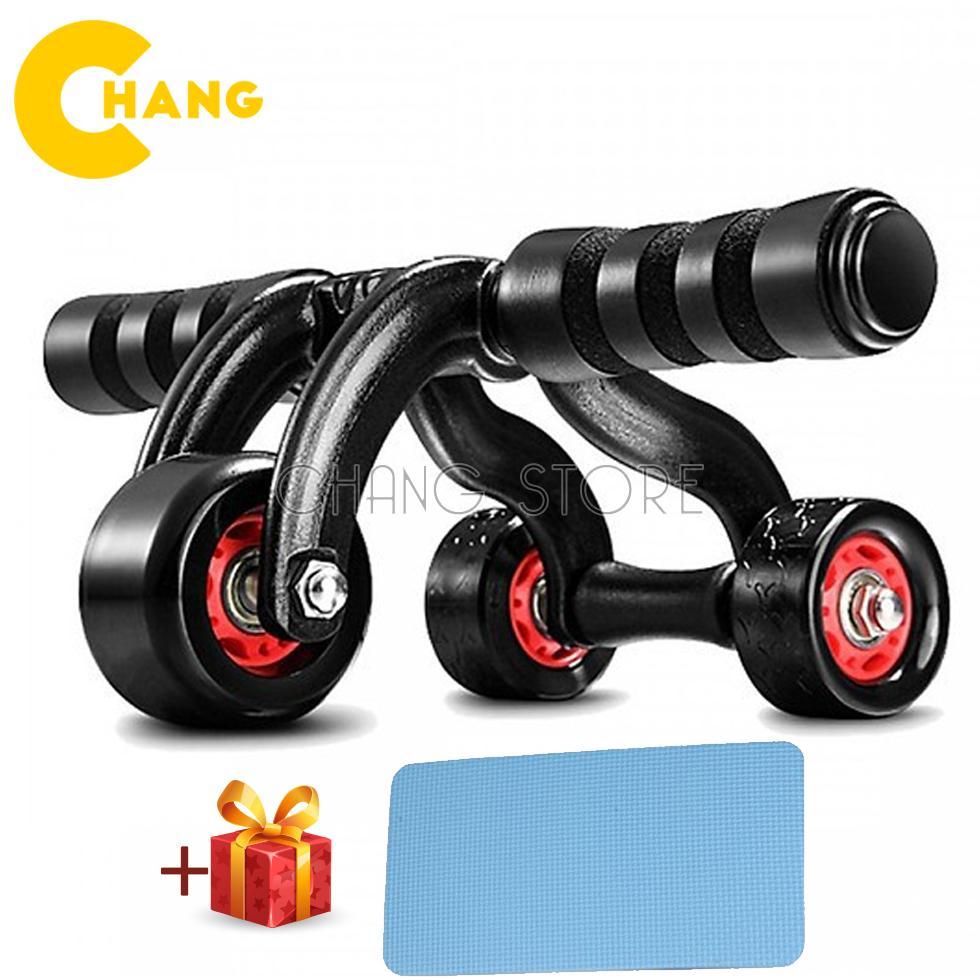 Con Lăn Tập Bụng 3 Bánh Cao Cấp, Tặng Thảm Lót Tập, Giúp Cơ Bụng Trở Nên Săn Chắc Và Eo Thon BH12T