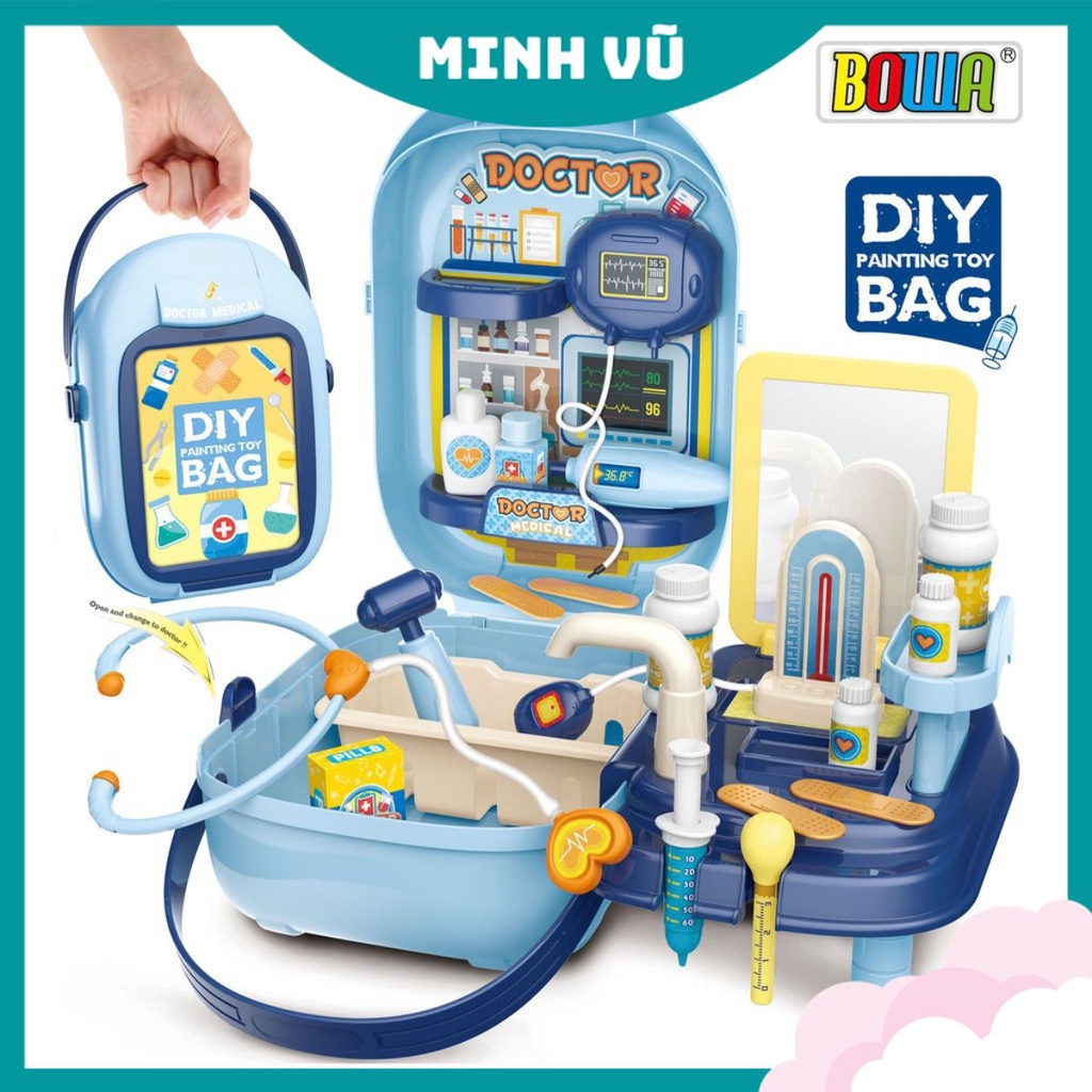 Bộ đồ chơi nhập vai bowa 8102 - bộ bác sĩ 34 chi tiết