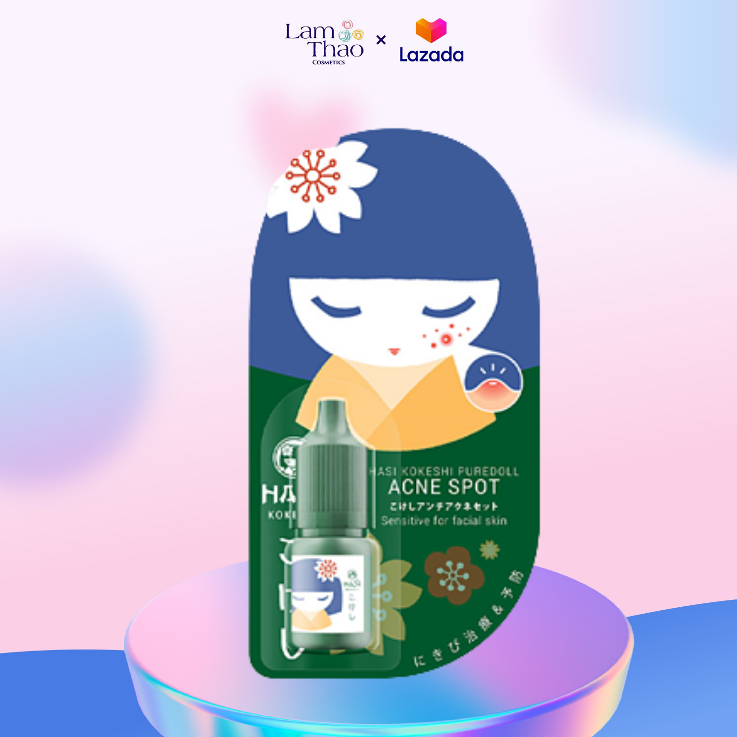 Chấm mụn giảm sưng và gom cồi mụn hasi kokeshi