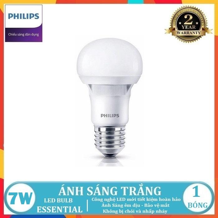 BÓNG ĐÈN LED BULB PHILIPS ESSENTIAL 5W - 7W - 9W - 11W E27 A60 ( TIẾT KIỆM ĐIỆN NĂNG - CHẤT LƯỢNG SÁNG CAO - 2 MÀU ÁNH SÁNG LỰA CHỌN TRẮNG VÀ VÀNG )