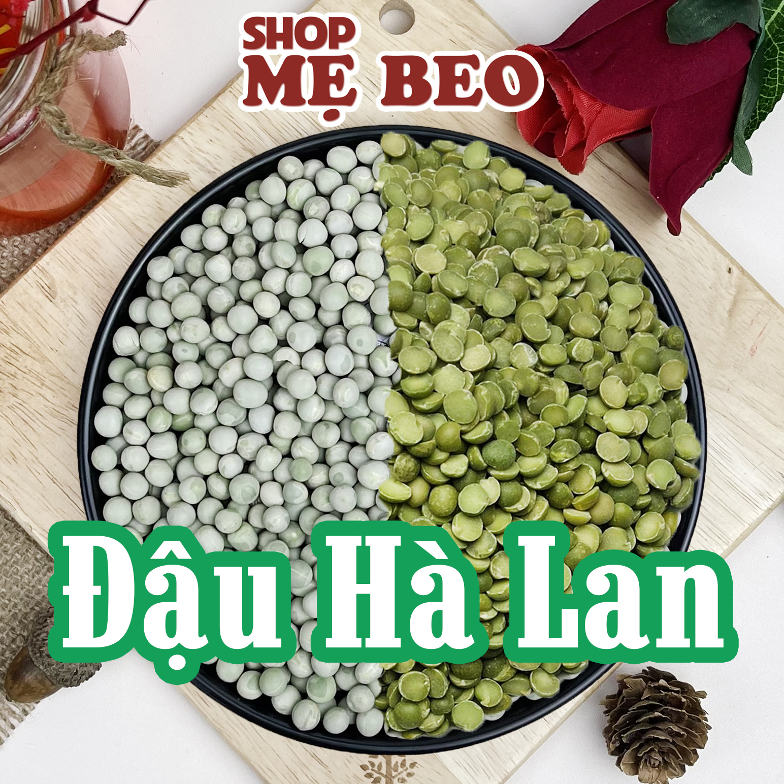 Đậu hà lan xanh khô sống chế biến món ăn